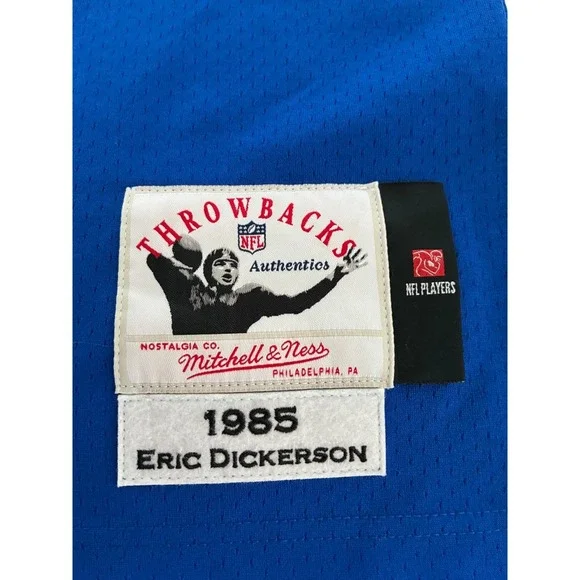 Men's 2XL NWOT Mitchell & Ness LA Rams Eric Dickerson Authentic Throwback Jersey - Picture 9 of 11